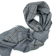 Charger l'image dans la galerie, Foulard laine prince de galles bleu