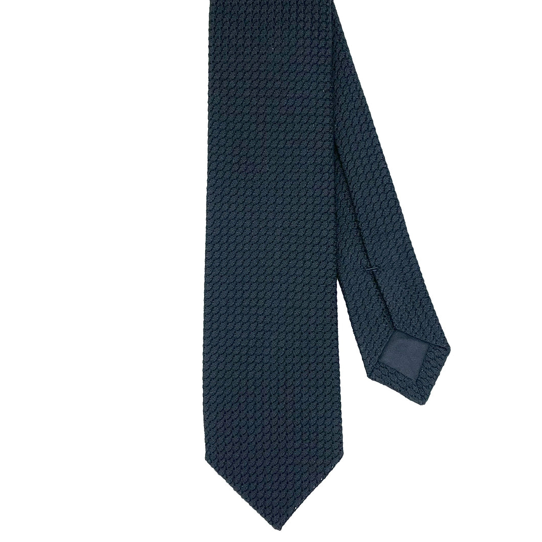 Cravate en grenadine de soie bleu navy