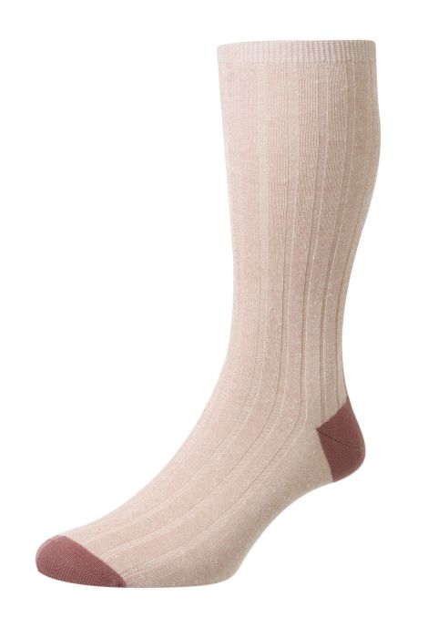 Chaussettes Pantherella courte coton lin cream