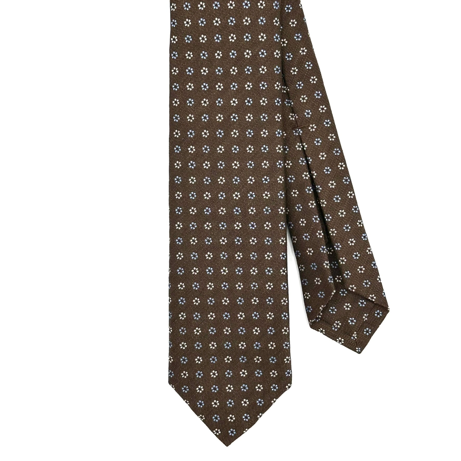 Cravate Homme 7 Plis En Soie Noir à Pois Blancs - Sans Doublure, Classique 148-152 Cm, Neuve Avec étiquettes