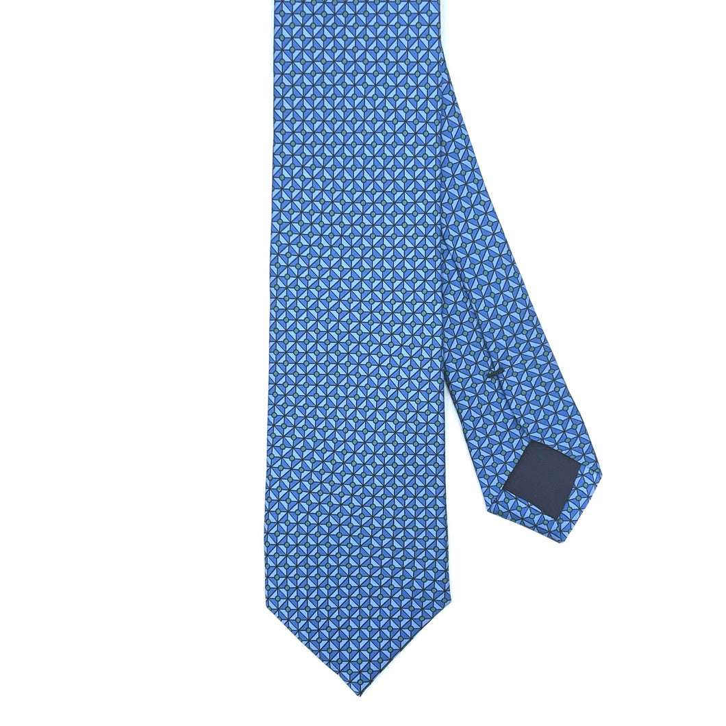 Cravate bleue claire motif chaîne